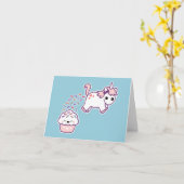 Rosa Kackend Einhorn Karte (Gelbe Blume)