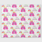 Rosa Kackend Emoji Prinzessin Geburtstagspartei Geschenkpapier (Flach)