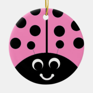 Rosa Kadybug Keramikornament