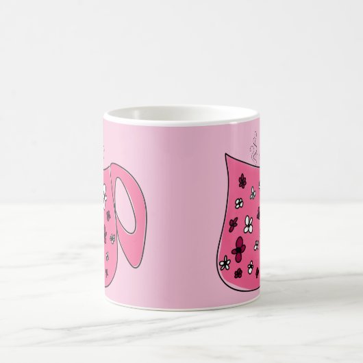 Rosa Kaffee Kaffeetasse (Mittel)