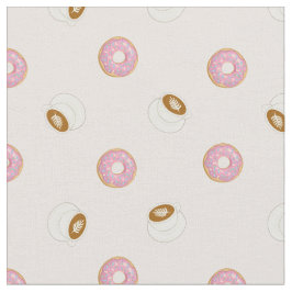 Rosa Kaffee und Donuts Stoff