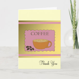 Rosa Kaffeeschild Danke