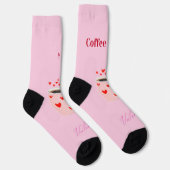 Rosa Kaffeetasse Valentinstag Herzen Socken (Rechts)