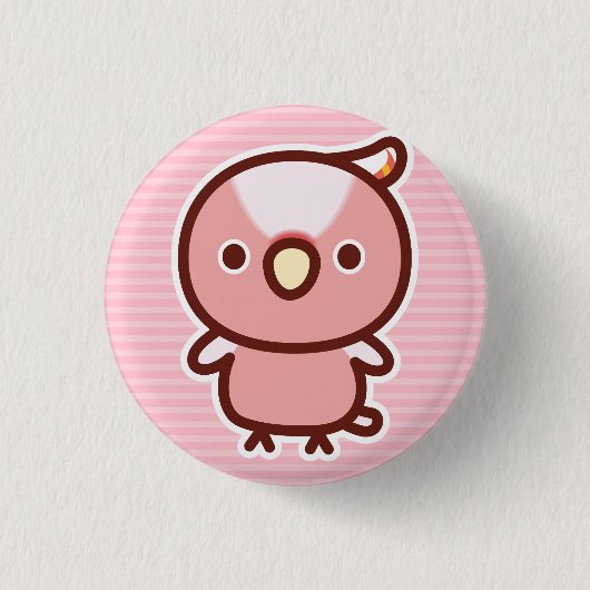 Rosa Kakadu Button (Vorderseite)