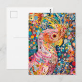 Rosa Kakadu im aborigines Dot Art Style Postkarte (Vorne/Hinten)