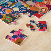 Rosa Kakadu im aborigines Dot Art Style Puzzle (Seite)