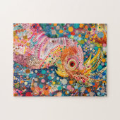 Rosa Kakadu im aborigines Dot Art Style Puzzle (Horizontal)