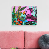 Rosa Kakadu Leinwanddruck (Insitu (Wohnzimmer))