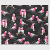 Rosa Kakadu-Vogelmuster Geschenkpapier (Flach)