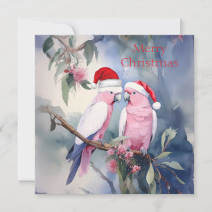 Rosa Kakadu Weihnachtsmann Merry Christmas Feiertagskarte