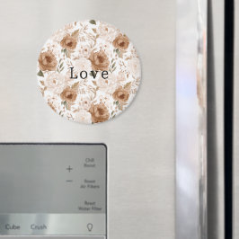 Rosa Kakaobraun Blüten Magnet