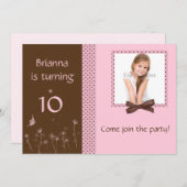 Rosa Kakaodoten Foto Einladung (Vorne/Hinten)