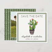 Rosa Kakteen Save The Date (Vorne/Hinten)