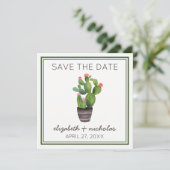 Rosa Kakteen Save The Date (Stehend Vorderseite)