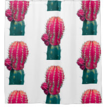 Rosa Kaktus Foto Duschvorhang