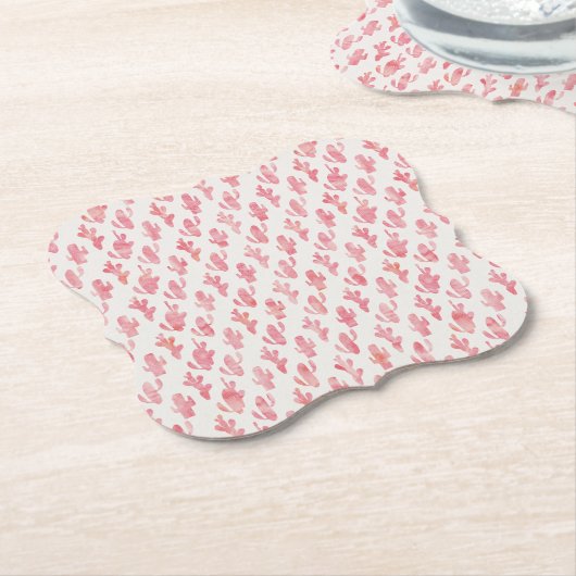 Rosa Kaktus-Untersetzer Untersetzer (angewinkelt)