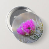 Rosa Kaktusblüte Button (Vorne & Hinten)