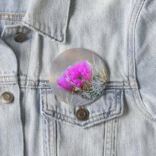 Rosa Kaktusblüte Button