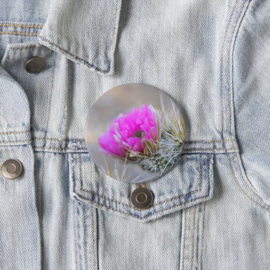 Rosa Kaktusblüte Button (Beispiel)