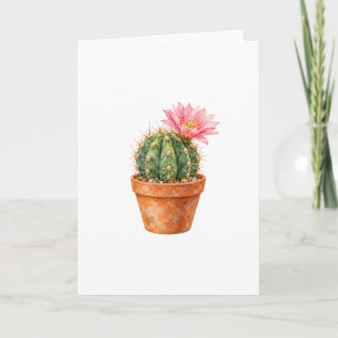 Rosa Kaktusblüten-Aquarell-Wüste Karte