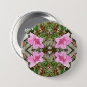 Rosa Kaleidoskop 3 der Azaleen 1E Button (Vorne & Hinten)