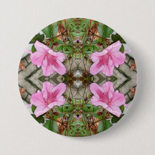 Rosa Kaleidoskop 3 der Azaleen 1E Button (Vorderseite)