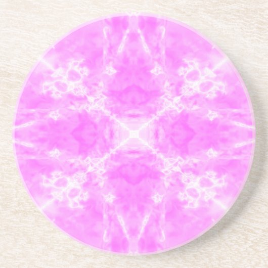 Rosa Kaleidoskop Getränkeuntersetzer (Vorne)