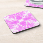 Rosa Kaleidoskop Getränkeuntersetzer (Linke Seite)