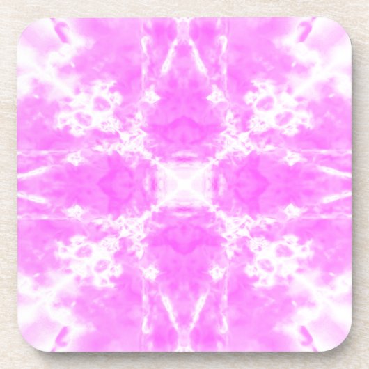 Rosa Kaleidoskop Getränkeuntersetzer (Vorderseite)