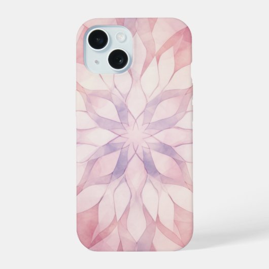Rosa Kaleidoskop iPhone 15 Hülle (Rückseite)