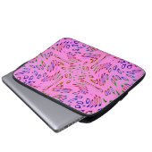 Rosa Kaleidoskop Laptopschutzhülle (Vorne Knopf)