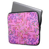 Rosa Kaleidoskop Laptopschutzhülle (Vorderseite Links)