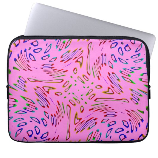 Rosa Kaleidoskop Laptopschutzhülle (Vorderseite)