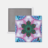 Rosa Kaleidoskop-Magnet Magnet (Vorderseite/Rückseite)