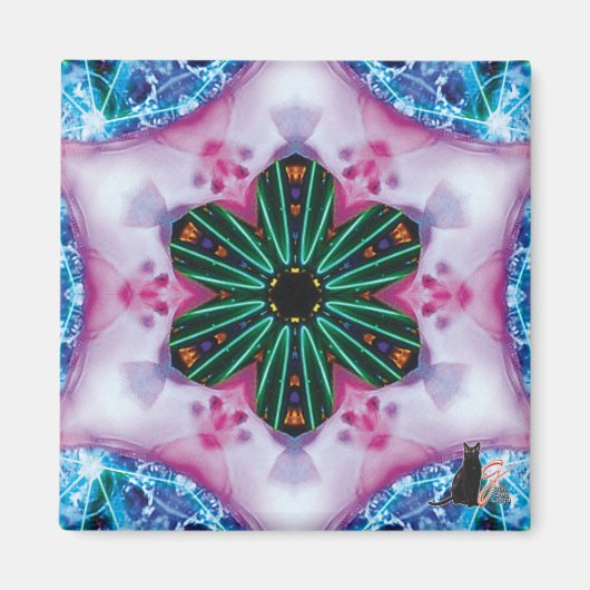 Rosa Kaleidoskop-Magnet Magnet (Vorne)