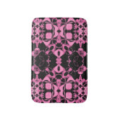 Rosa Kaleidoskop mit Schwarz Badematte (Vorderseite Vertikal)