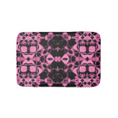 Rosa Kaleidoskop mit Schwarz Badematte (Vorderseite)
