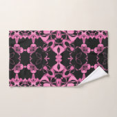 Rosa Kaleidoskop mit Schwarz Badhandtuch Set (Handtuch)