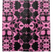Rosa Kaleidoskop mit Schwarz Duschvorhang (Vorderseite)