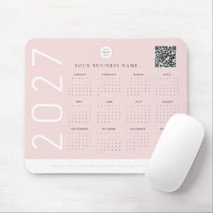 Rosa Kalender 2027 Business Logo Mousepad