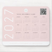 Rosa Kalender 2027 Business Logo Mousepad (Vorne)