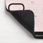 Rosa Kalender 2027 Business Logo QR Code Mousepad (Ecke)