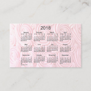 Rosa Kalender des Zuckerguss-2018 durch Janz Visitenkarte