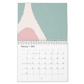 Rosa Kalender mit abstrakter Kunst (Feb 2027)
