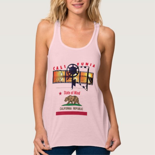 Rosa kalifornischer Spaß Tank Top (Vorderseite)