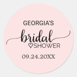 Rosa Kalligrafie-Brautparty Gefälligkeitsaufkleber Runder Aufkleber