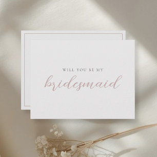 Rosa Kalligrafie - Bridesmaid - Vorschlag Card Einladungspostkarte