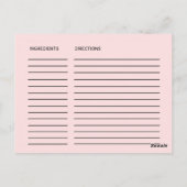 Rosa Kalligraphie Brautparty Rezeptionskarten Postkarte (Rückseite)