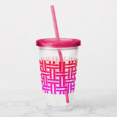 Rosa kalte Getränke Tumbler mit Stroh Acryltrinkbecher (Links)
