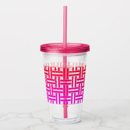 Rosa kalte Getränke Tumbler mit Stroh Acryltrinkbecher (Vorderseite)